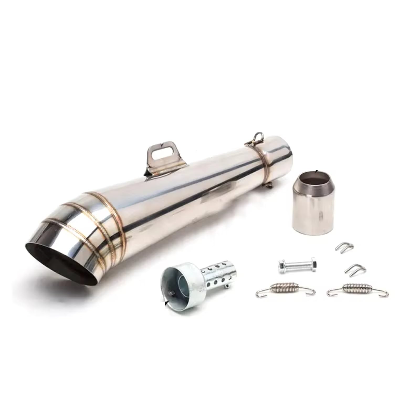 Naojino Motorrad Mittelrohr Kompatibel Mit Für ZX6R Für ZX10 Für Z900 Motorradzubehör Universal 51mm Motorrad Schalldämpfer Auspuffrohr(Type B) von Naojino