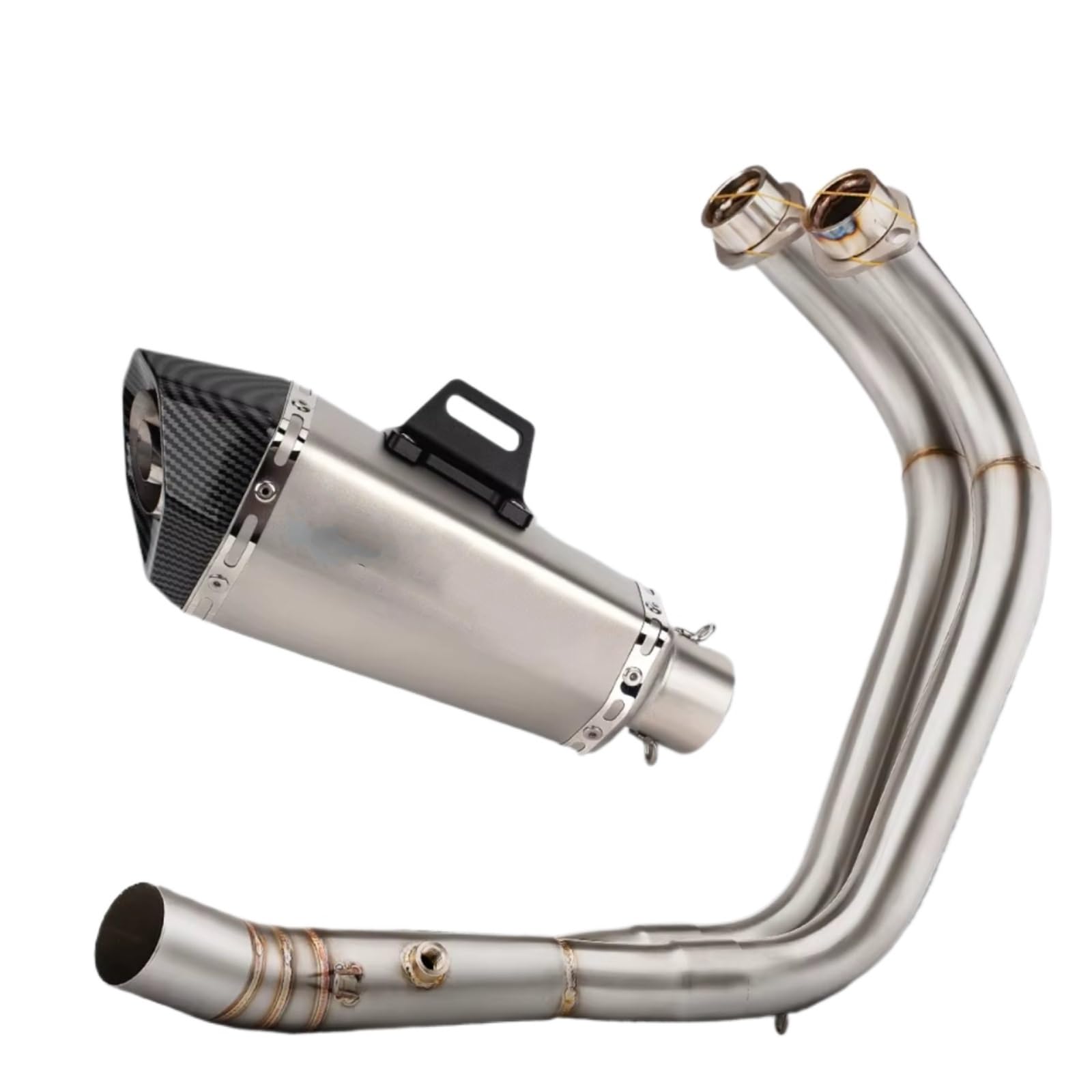 Naojino Motorrad Mittelrohr Kompatibel Mit MT07 Für FZ07 Für XSR700 2014 2015 2016 2017 2018 2019 2020 2021 2022 2023 2024 Motorradauspuff Modifizieren Schalldämpfer Front Link Pipe(Type A) von Naojino