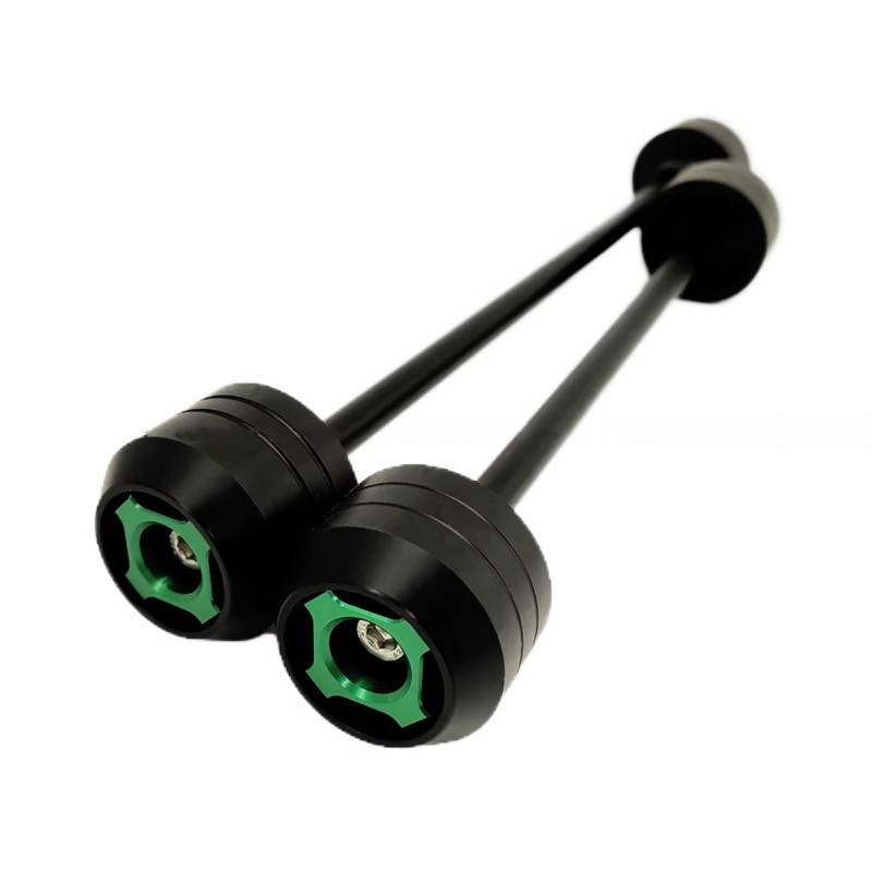 Naojino Rahmen Schieber Für RVT1000 Für RC51 Vorne Hinterachse Rad Gabel Sliders Protector Motorrad Links Rechts Seite Herbst Crash Guard Motorrad Schutz(Green) von Naojino
