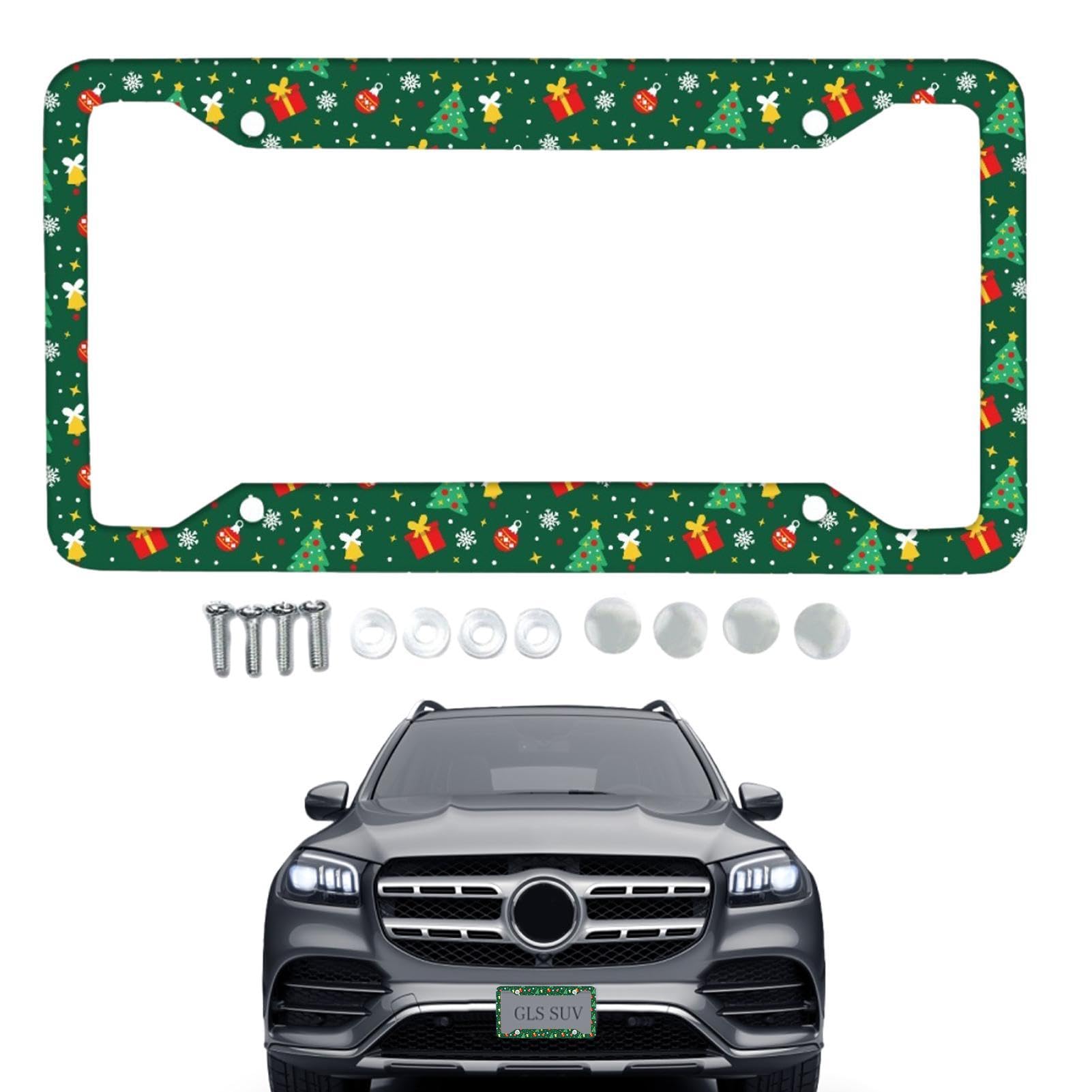 Dekorativer Nummernschildhalter – Universalzubehör Rostfrei für Auto mit Schraubbefestigungskappen, Nummernschild-Zubehör Dekorativer Nummernschildhalter – Universalzubehör Rostfrei für Auto mit Schraubbefestigungskappen, Nummernschild-Zubehör von Naqqios