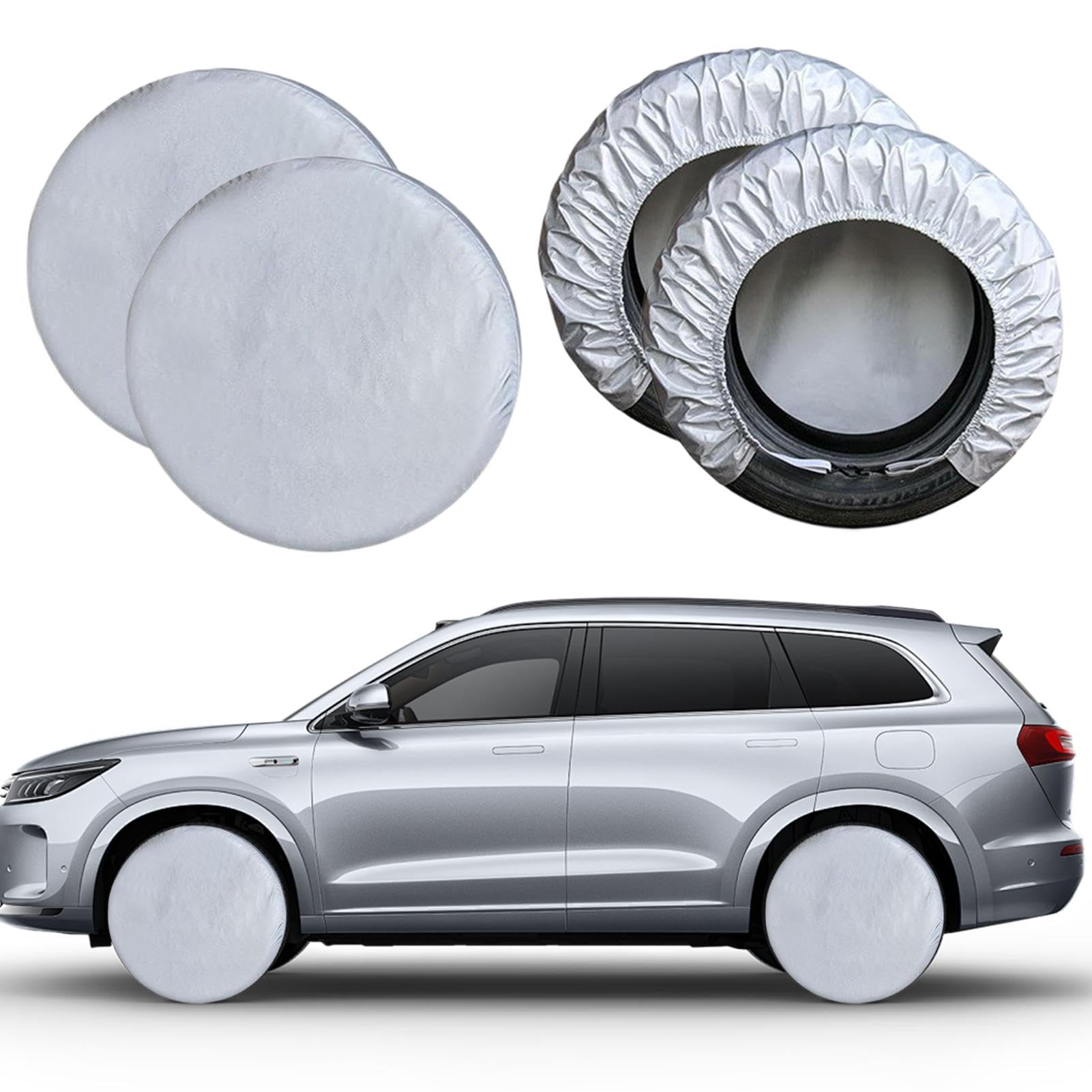 Reifenabdeckungen Set – Set mit 4 weichen Reifenhüllen für robuste Reifen | wasserdichte Radabdeckung aus 420D-Oxford-Gewebe für LKW, Anhänger, Wohnmobil, Auto Reifenabdeckungen Set – Set mit 4 weichen Reifenhüllen für robuste Reifen | wasserdichte Radabdeckung aus 420D-Oxford-Gewebe für LKW, Anhänger, Wohnmobil, Auto von Naqqios