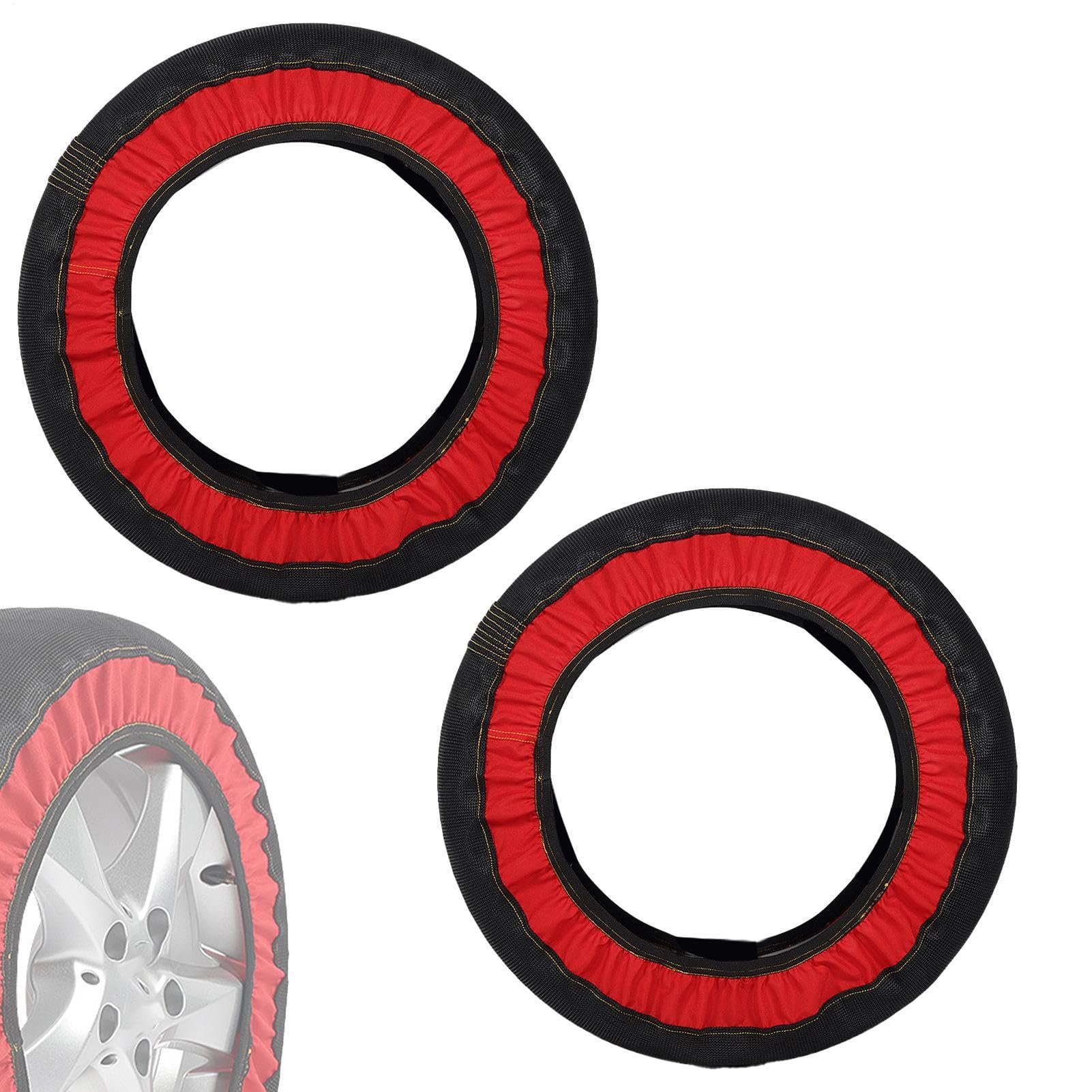 Schneesocken für Reifen – Schneesocken für Auto | 2 x Reifensocken für Winterschnee, alternative Traktionsvorrichtung für Schneekette für Autos Schneesocken für Reifen – Schneesocken für Auto | 2 x Reifensocken für Winterschnee, alternative Traktionsvorrichtung für Schneekette für Autos von Naqqios