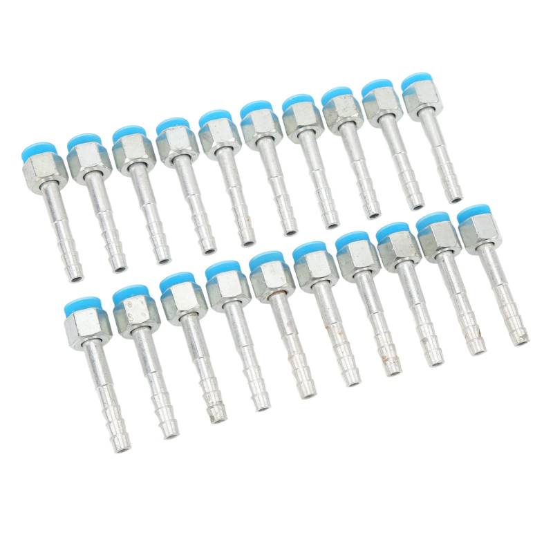 Barb Fitting Elbow Nut, Langlebiges 20-teiliges Hochfestes Anti-Aging-Aluminium 180-Grad-Ellbogengelenk für Auto (3/8 Zoll) von Naroote