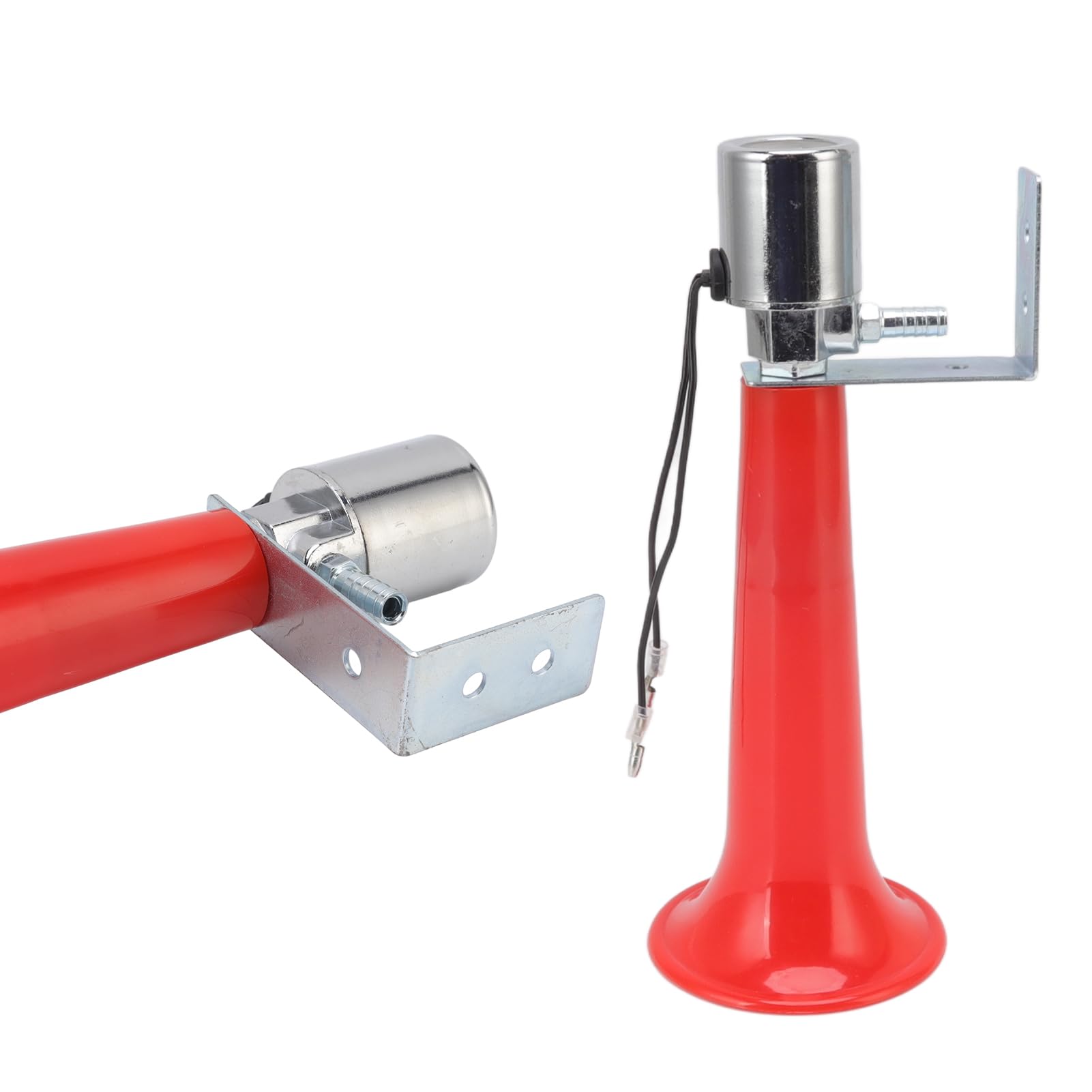 Lufthorn, Luft Hörner Universal Auto Air Horn Super Laut 180 DB Single Trompetenlastwagen Lufthorn Airhorn Horn Laut für Fahrzeuge Züge Boote DC 12-24 V (Rot) von Naroote