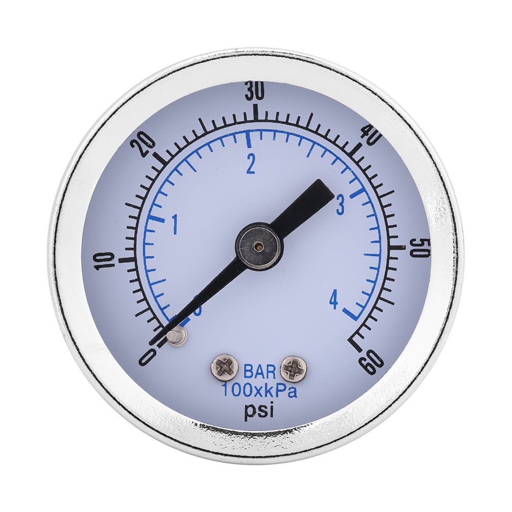 Verrückter Verkauf Wasserdruckmesser, 0-60 psi 0-4 bar 1/8"BSPT Manometer Manometer für Wasser Luft Öl Messgerät von Wandisy