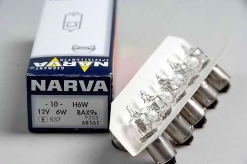 10 x Narva 68161 H6W 12V 6W BAX9s Halogen Birne von Narva