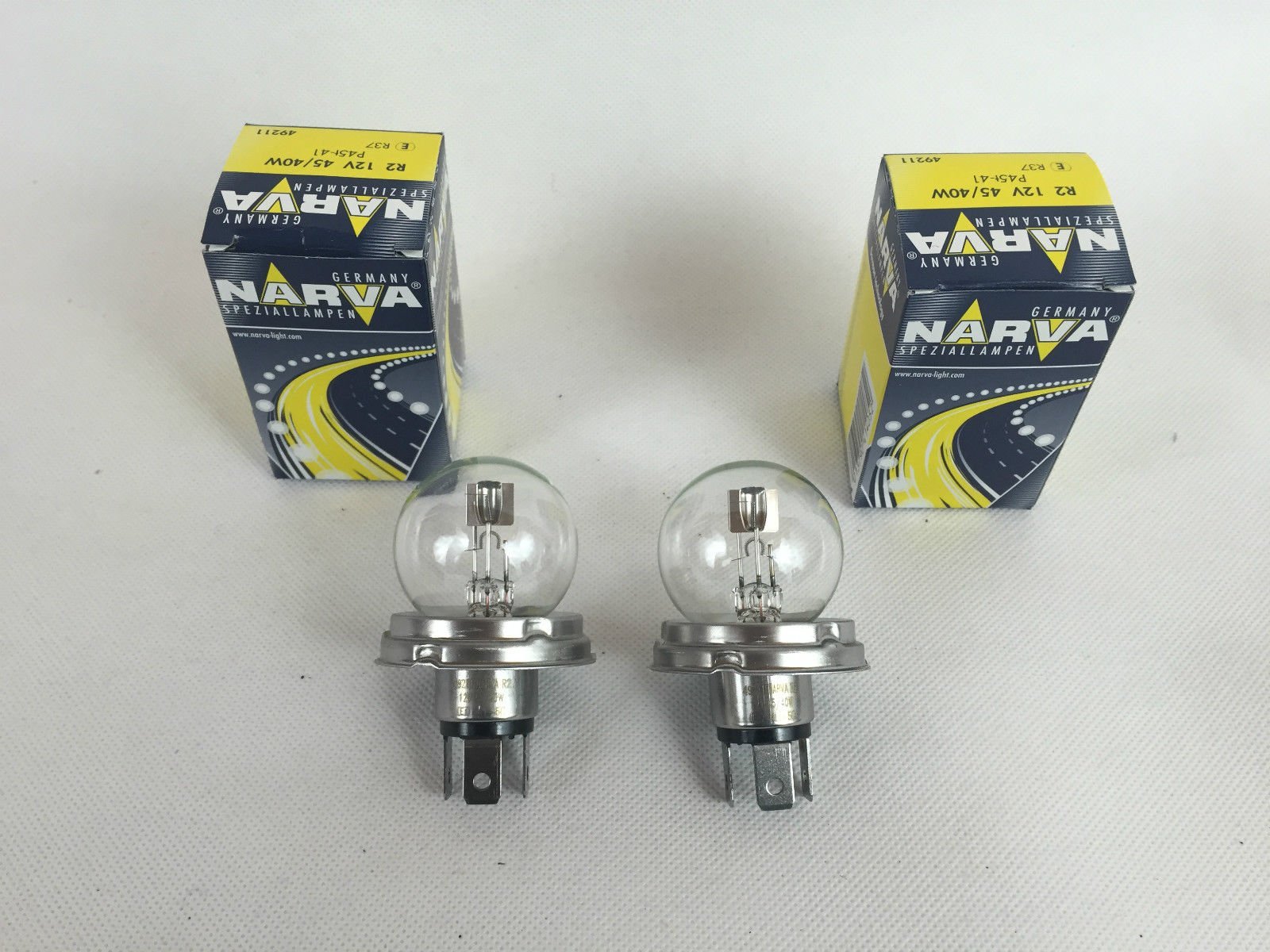 2 x NARVA GERMANY R2 LAMPE LAMP 12V 12 V 45/40 W P45t GLÜHLAMPE 49211 ECE R37 von Narva