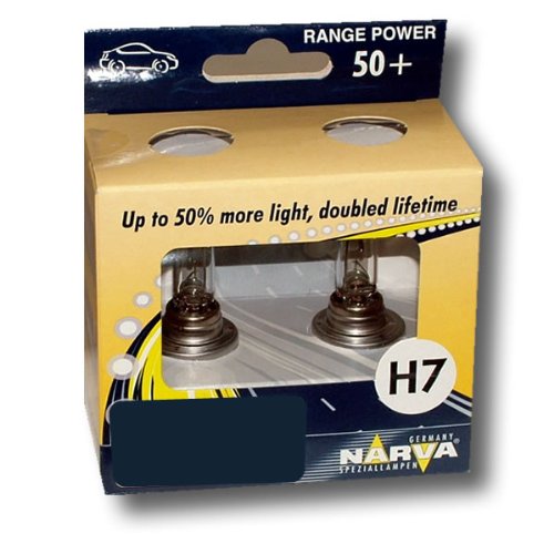 Narva H7 Range Power 50+ Scheinwerfer Glühlampe 2 Stück 12V 55W von Narva