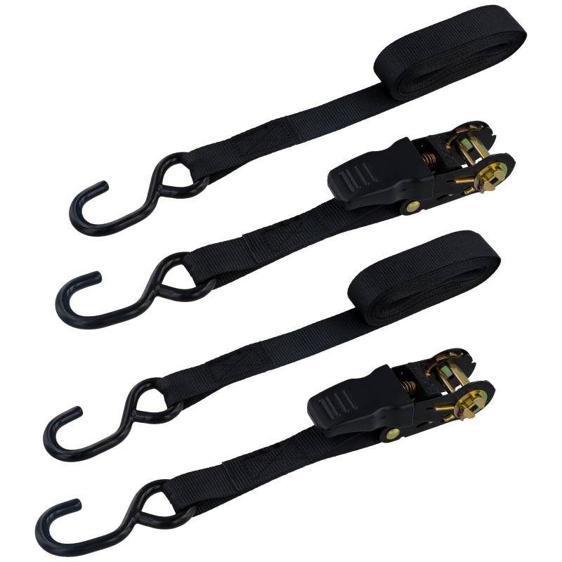 2er Set Spanngurte mit Ratsche, 5M Spanngurte mit Ratsche und Haken, Zurrgurte mit Ratsche, Zurrgurte mit S Haken, Zurrgurte Schwarz, für Umgang mit Geräten, Sperrigen Gegenständen von Naseom