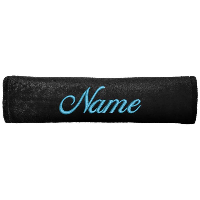 Nashville print factory Gurtpolster Gurtschoner mit Name Bestickt Stickerei Velour Klettverschluss Wunschtext (1) von Nashville print factory