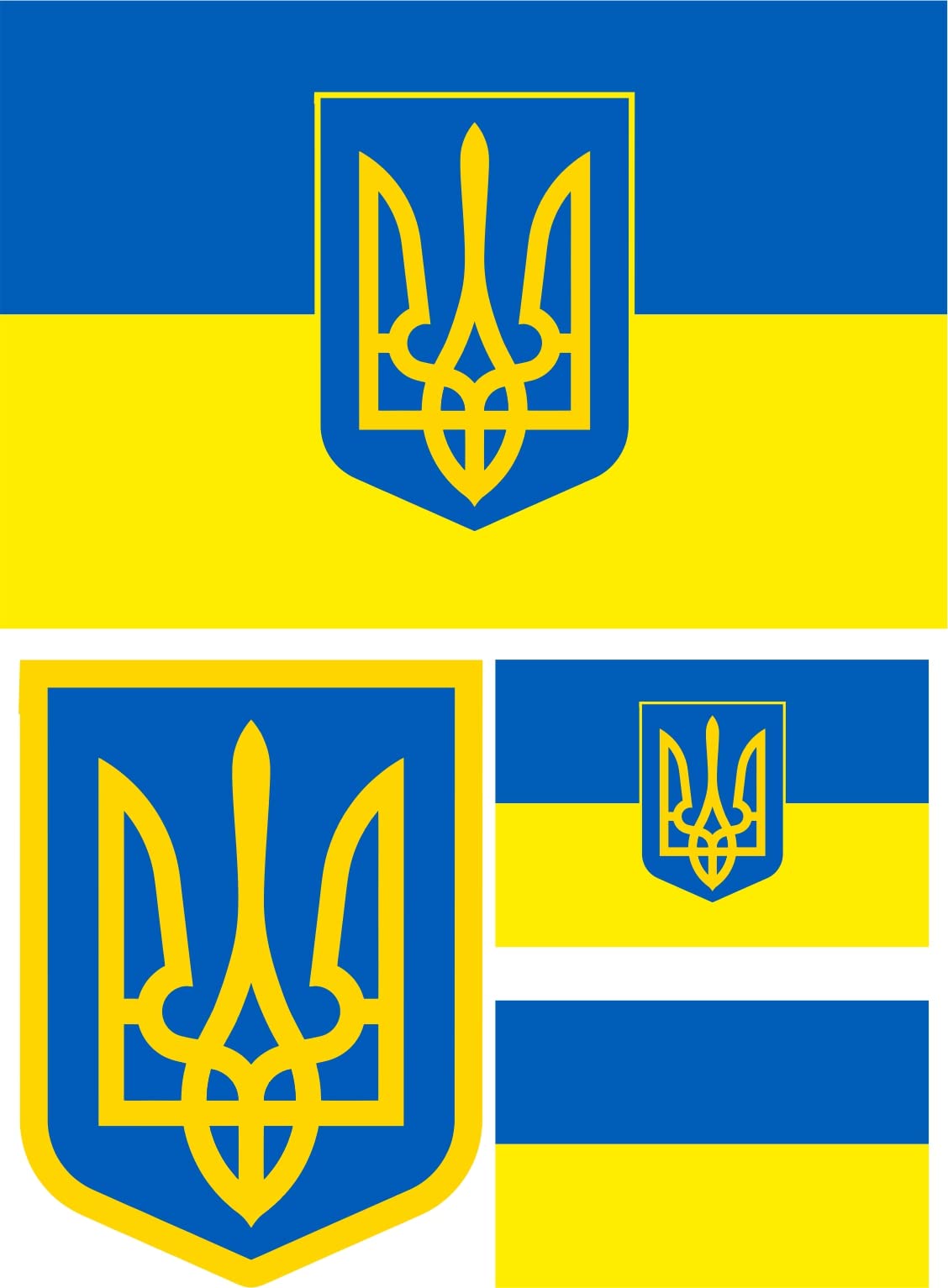 Nation Ukraine 4 Stück Aufkleber Karte Sticker - U1 von Nation