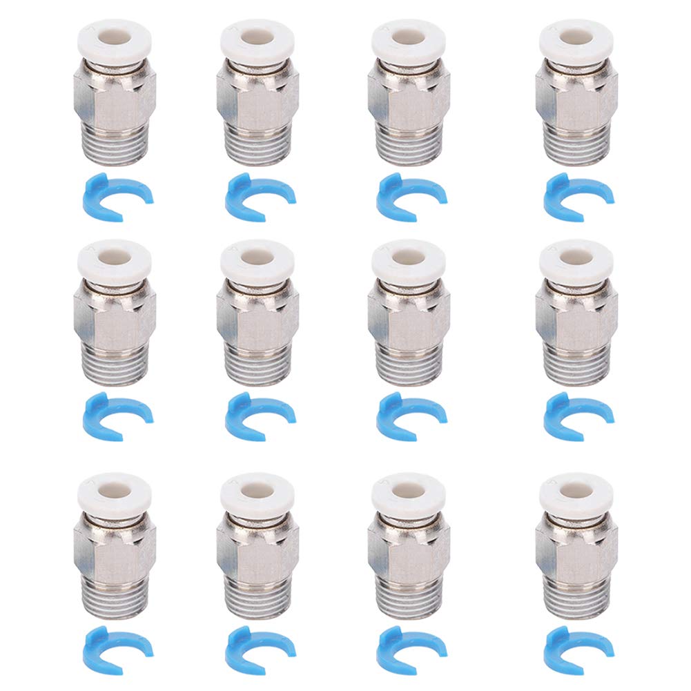 12Pcs Pneumatic Fitting Push Connector Straight Quick Connector 3D Printer Extruder Accessories CR10 M10 Thread 3D Printer Accessories von Natudeco