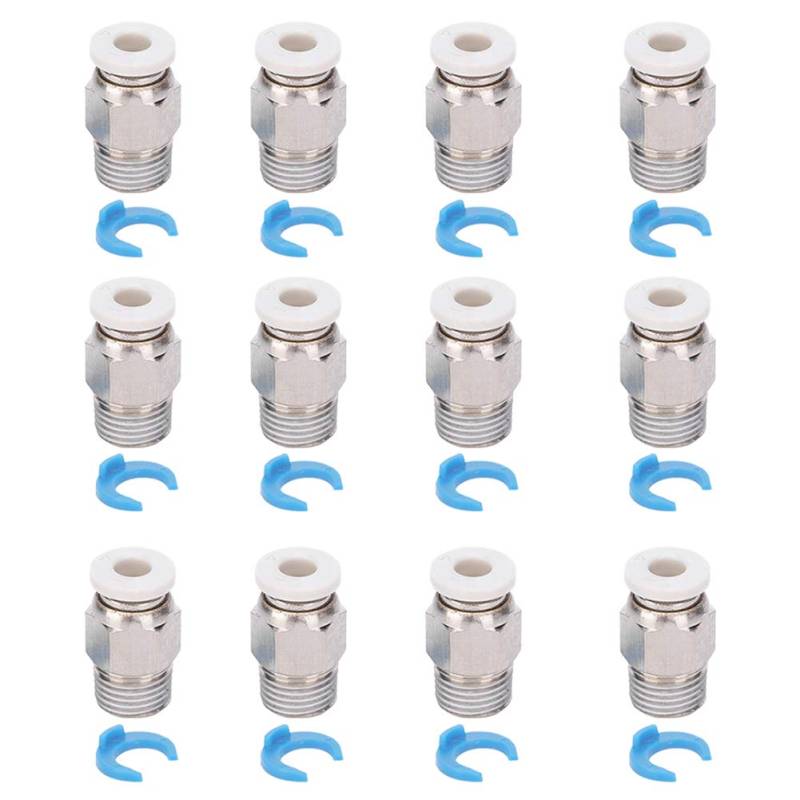 12Pcs Pneumatic Fitting Push Connector Straight Quick Connector 3D Printer Extruder Accessories CR10 M10 Thread 3D Printer Accessories von Natudeco