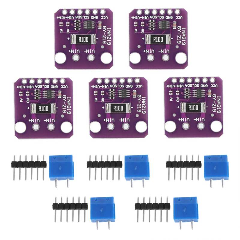 5 Stück Stromsensormodul GY INA219 I2C-Schnittstelle Digitales Stromsensormodul Elektronischer I2C/SMBUS-Leistungsmonitor Mit Geringem Stromverbrauch von Natudeco