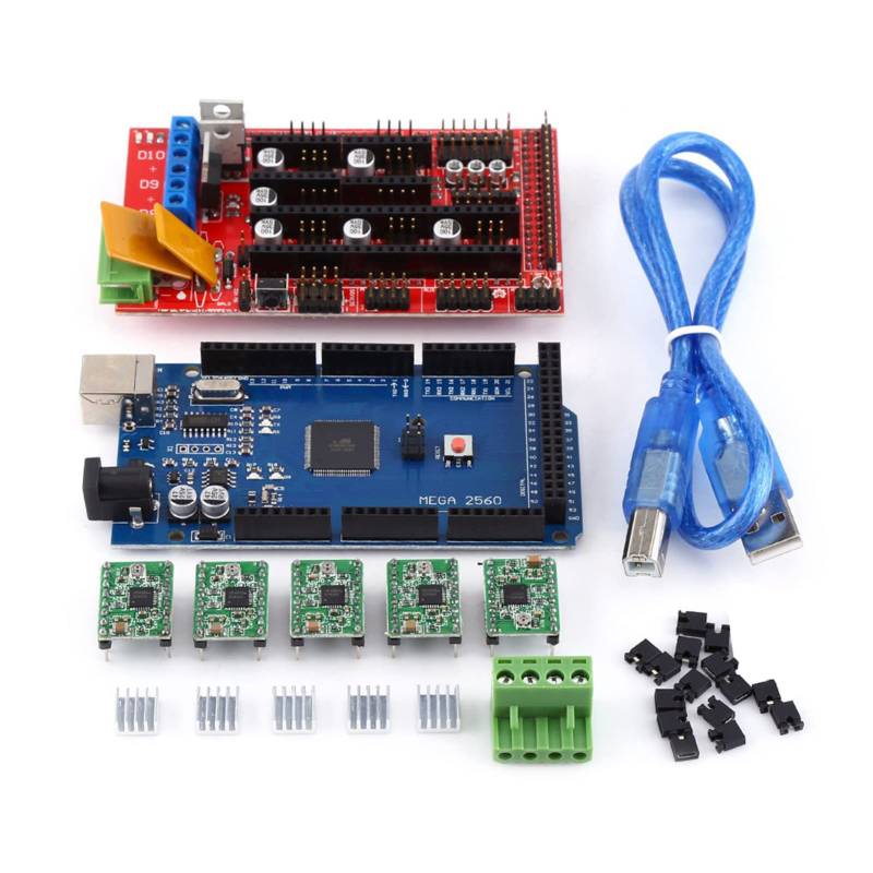 Natudeco RAMPS 1.4 Board 3D-Drucker RAMPS 1.4 Controller Board Mit Kühlkörper USB Kabel Jumper Kit Mega-Schnittstelle Für RepRap 3D-Drucker von Natudeco