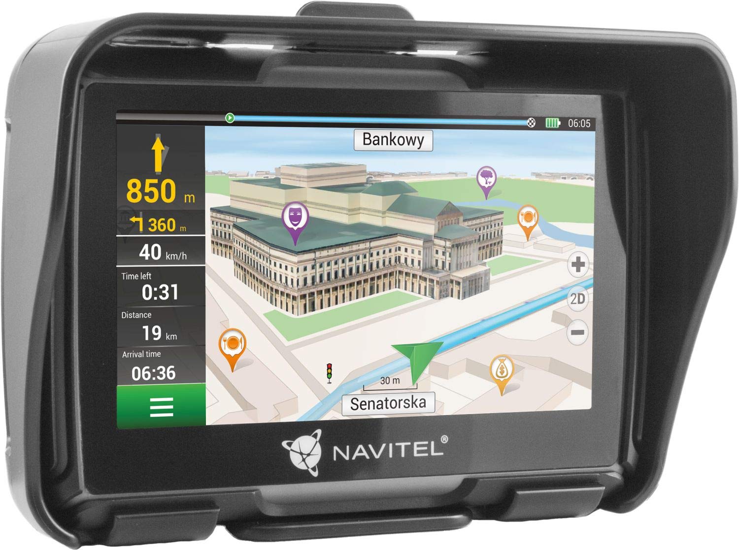Navitel G550 4,3 Zoll Navigationsgerät Europa für Motorrad und PKW Navi mit Lifetime Karten Wasserdicht nach IP67 von Navitel