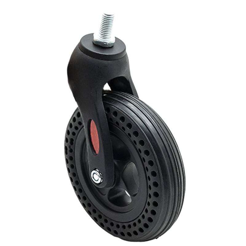 Navna Rollstuhlrad mit Vordergabel, massives Ersatzrad für Rollstühle, Rollatoren, Gehhilfen - Silver, geeignet für Rollstuhl, Gehhilfe, Einkaufswagen, Hocker von Navna