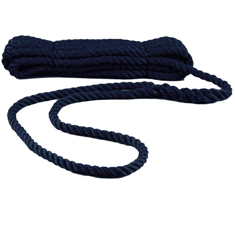 Navyline PP Festmacher-Leine mit Auge - Navyblau, Ø und Länge:16mm Ø. 12m lang von Navyline