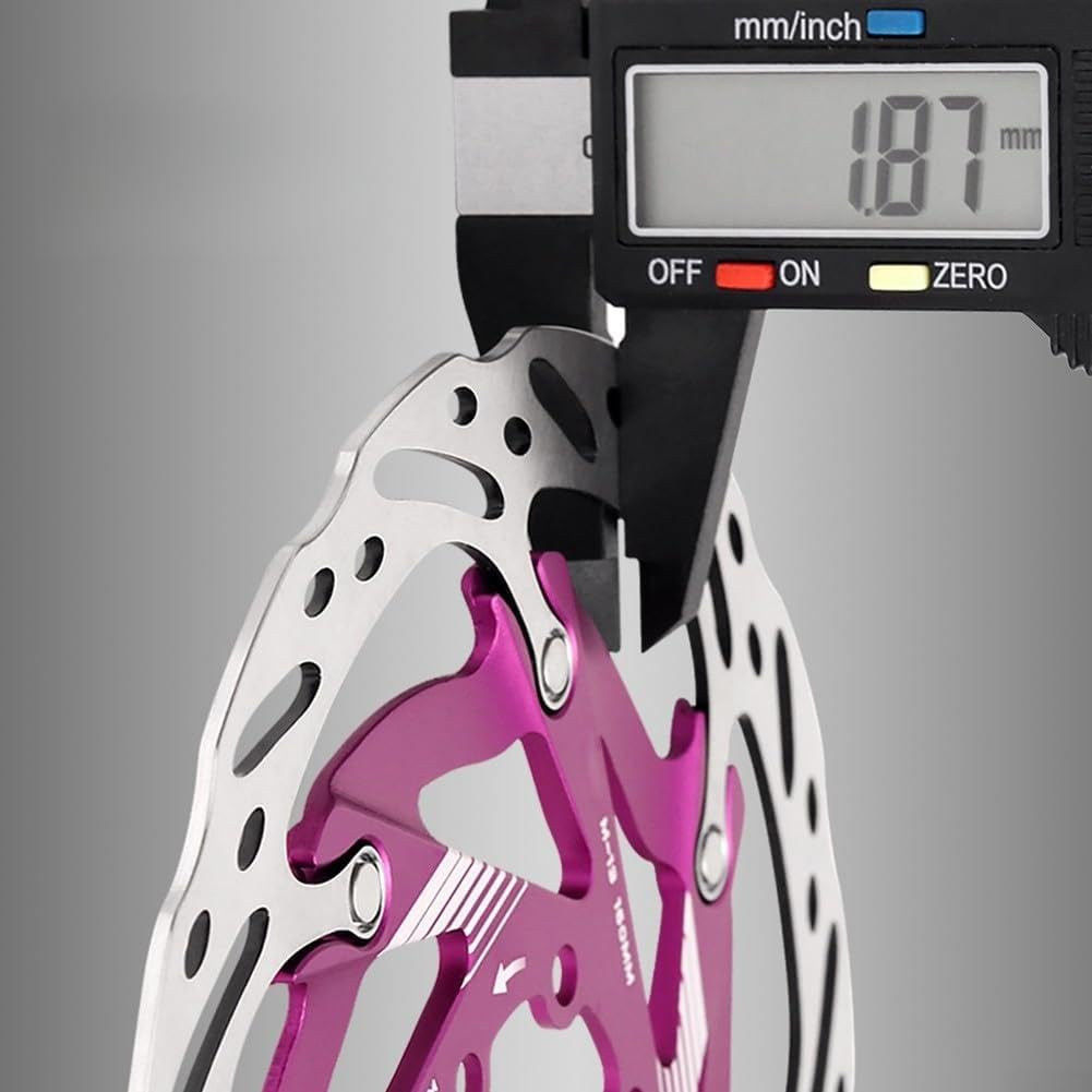 Optimiert für Wärmeableitung. Das fortschrittliche Design der 160 mm Fahrrad-Scheibenbremse für Rotor aus hochwertigen Materialien sorgt für Sicherheit und Langlebigkeit (Rosa) von NbgrvB