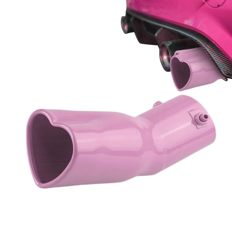 Auto-Auspuffrohr-Schalldämpfer | Slope-Auto-Auspuffrohr | Auspuffblende aus Edelstahl | Ersatz-Auspuff-Endrohr | Modifiziertes Zubehör, verstellbarer herzförmiger 63-mm-Abgasschalldämpfer von Nbhuiakl