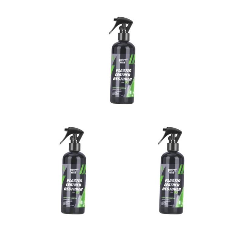 3 x Auto-Leder-Plastik-Renovierspray, Premium-Formel, flüssig, 300 ml von NeaxgeandX