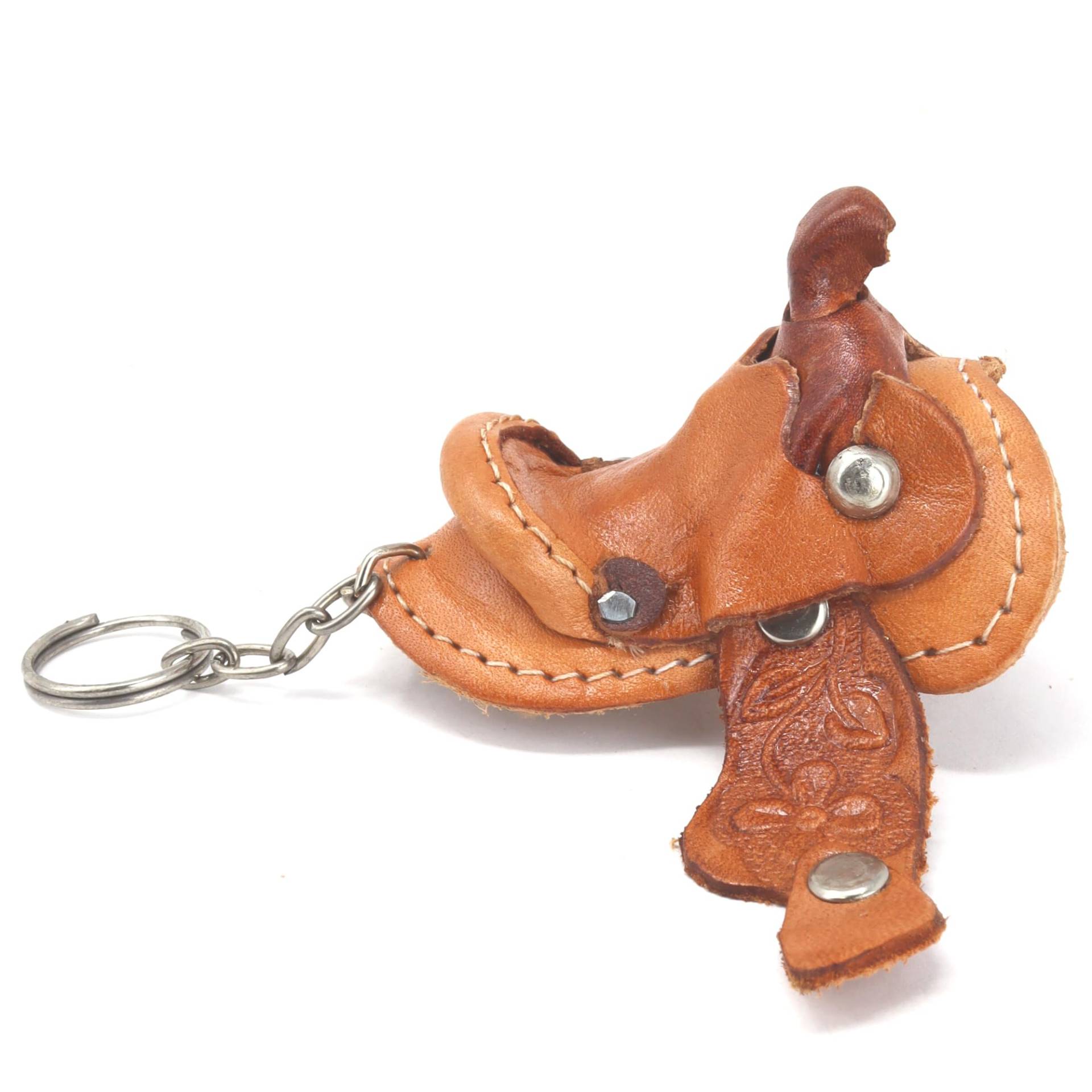 Needzo Miniatur-Sattel-Schlüsselanhänger, Western-Cowboy-Zubehör, Farbe kann variieren, 6,3 cm, Mehrfarbig, Einheitsgröße von Needzo