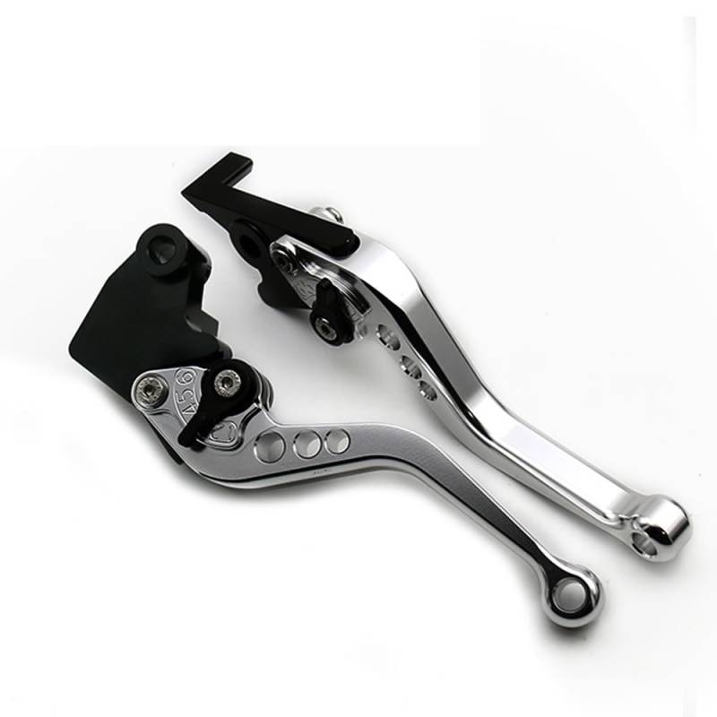 Bremsgriffhebel Kupplungsbremshebel CNC Short/Long Brake for MT07 MT09 2017-2020 FZ1 FZ6R FZ8 XJ6 FZ6 MT-07 FZ-09 XSR700 XSR900 XSR Clutch Levers Fits Kupplungshebel(Short Silver) von Neini