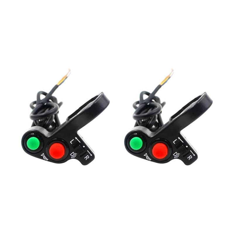 Nemeae 2X Motorrad Lenker Schalter E-Bike Scooter Horn Blinker EIN/Aus Taste Licht Schalter von Nemeae