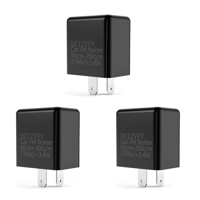 Nemeae 3X 2-Poliges LED Blinker Relais 12 V Einstellbare Frequenz für Motorrad Wenden Signal Blinker Leuchten Anzeige Relais von Nemeae
