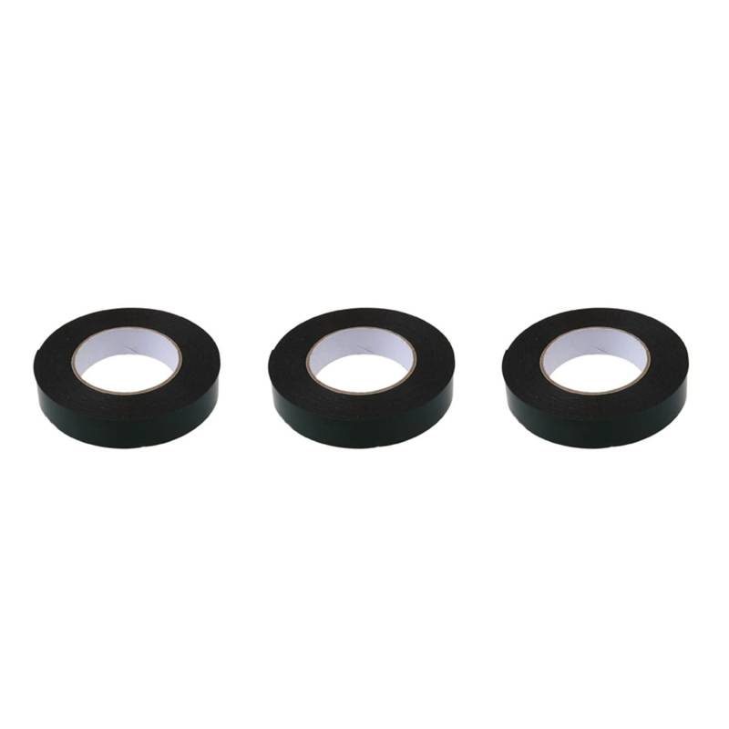 Nemeae 3X Schwarz Super Starker Dauerhafter Doppelseitiger Selbstklebender Schaum-Auto-Ordnungs-Körper-Bandbreite: 25mm von Nemeae