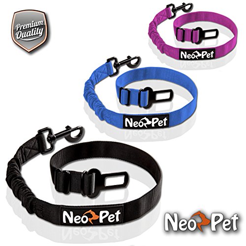 NeoPet Hundegurt fürs Auto, 2 Größen für große und kleine Hunde, Hunde-Sicherheitsgurt, Hunde-Anschnall-Gurt, Hund-Auto-Gurt zum anschnallen für die Rückbank, Größe S-M, Schwarz von NeoPet
