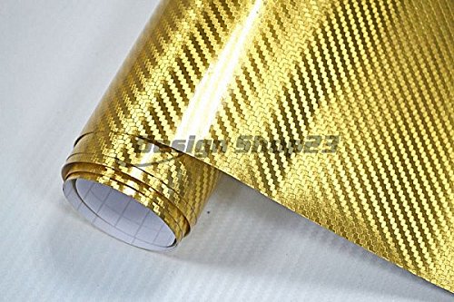 Neoxxim 9.35€/m2 Auto Folie - Carbon Chrom GOLD - 30 x 152 cm BLASENFREI selbstklebend flexibel Car Wrapping von Neoxxim