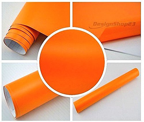 Neoxxim 4.95€/m2 Auto Folie - ORANGE MATT - 100 x 152 cm BLASENFREI selbstklebend flexibel Car Wrapping Klebe Folie von Neoxxim