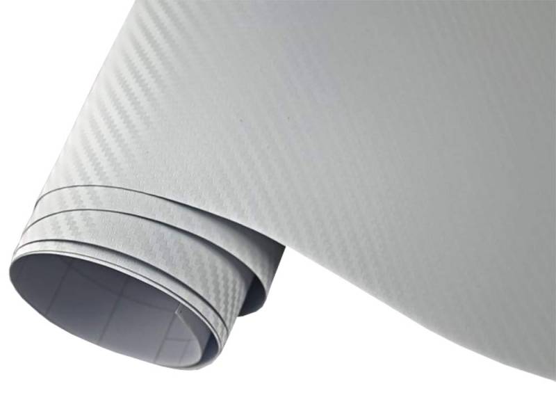 Neoxxim 5,9€/m² Auto Folie Carbon Folie 3D Carbonfolie Weiss - 200 x 150 cm blasenfrei Klebefolie Dekor von Neoxxim