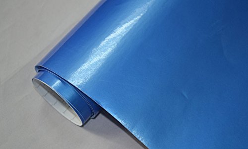 Neoxxim 5.42€/m2 Auto Folie - PEARL BLAU GLÄNZEND - 100 x 152 cm BLASENFREI selbstklebend flexibel Car Wrapping Klebe Folie von Neoxxim