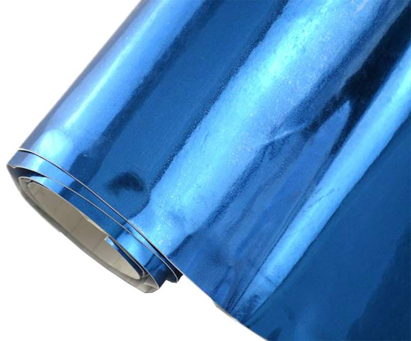 Neoxxim 6.6€/m2 Auto Folie - Chrom blau 100 x 150 cm - selbstklebend BLASENFREI flexibel Car Wrapping Klebefolie folieren von Neoxxim