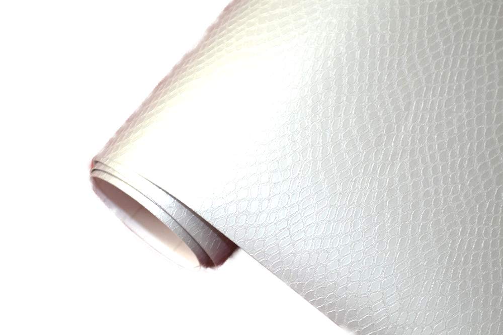 Neoxxim 6.6€/m2 Auto Folie - Schlangenleder Folie Weiss 100 x 150 cm selbstklebend BLASENFREI Car Wrapping Klebefolie von Neoxxim