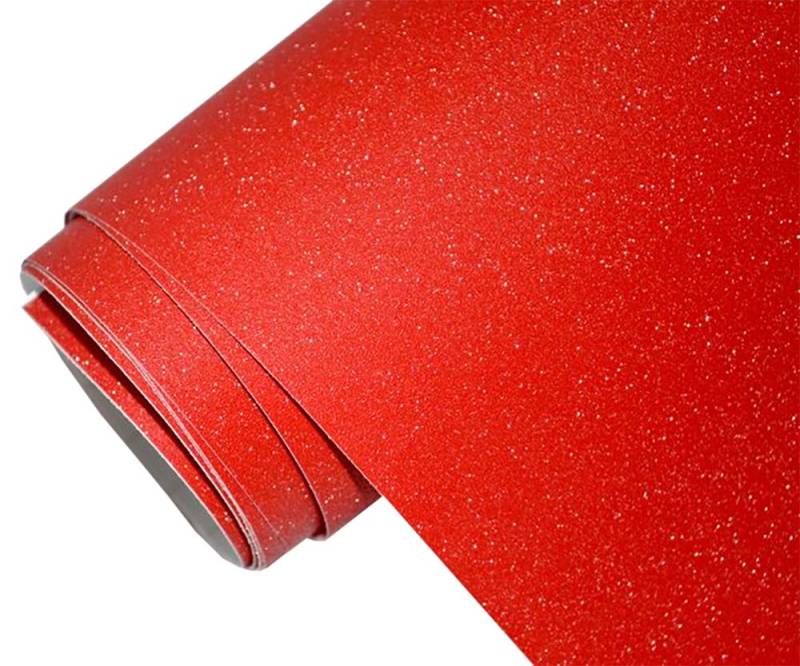 Neoxxim 6.6€/m2 Auto Folie - glitzer rot 300 x 150 cm - selbstklebend BLASENFREI flexibel Car Wrapping Klebefolie folieren von Neoxxim