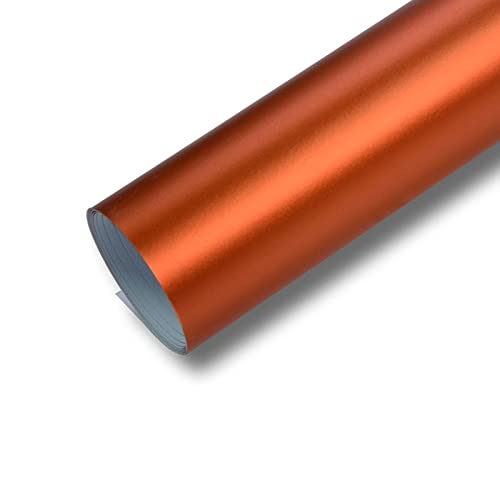 Neoxxim 8.8€/m2 /m Premium Auto-Folie Chrom Matt Kupfer Orange 100 x 150 cm blasenfrei mit Luftkanälen Klebefolie Selbstklebefolie selbstklebend flexibel von Neoxxim