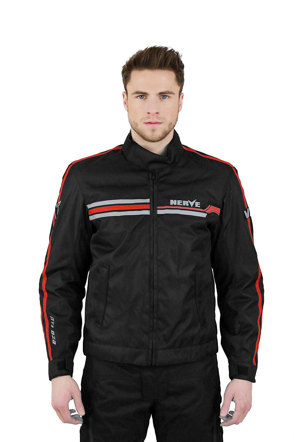 Nerve Swift Jacke, Schwarz/Rot, 2XL von Nerve