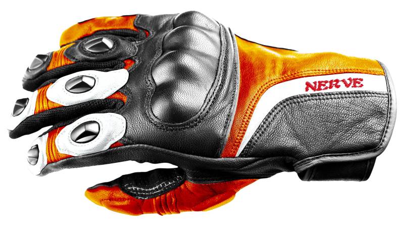 Nerve KQ11 Touring Handschuhe, Schwarz/Neonorange, 10 von Nerve