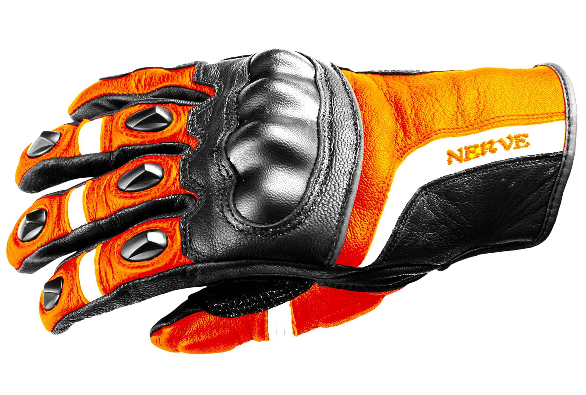 Nerve KQ12 Touring Handschuhe, Schwarz/Neonorange, 7 von Nerve