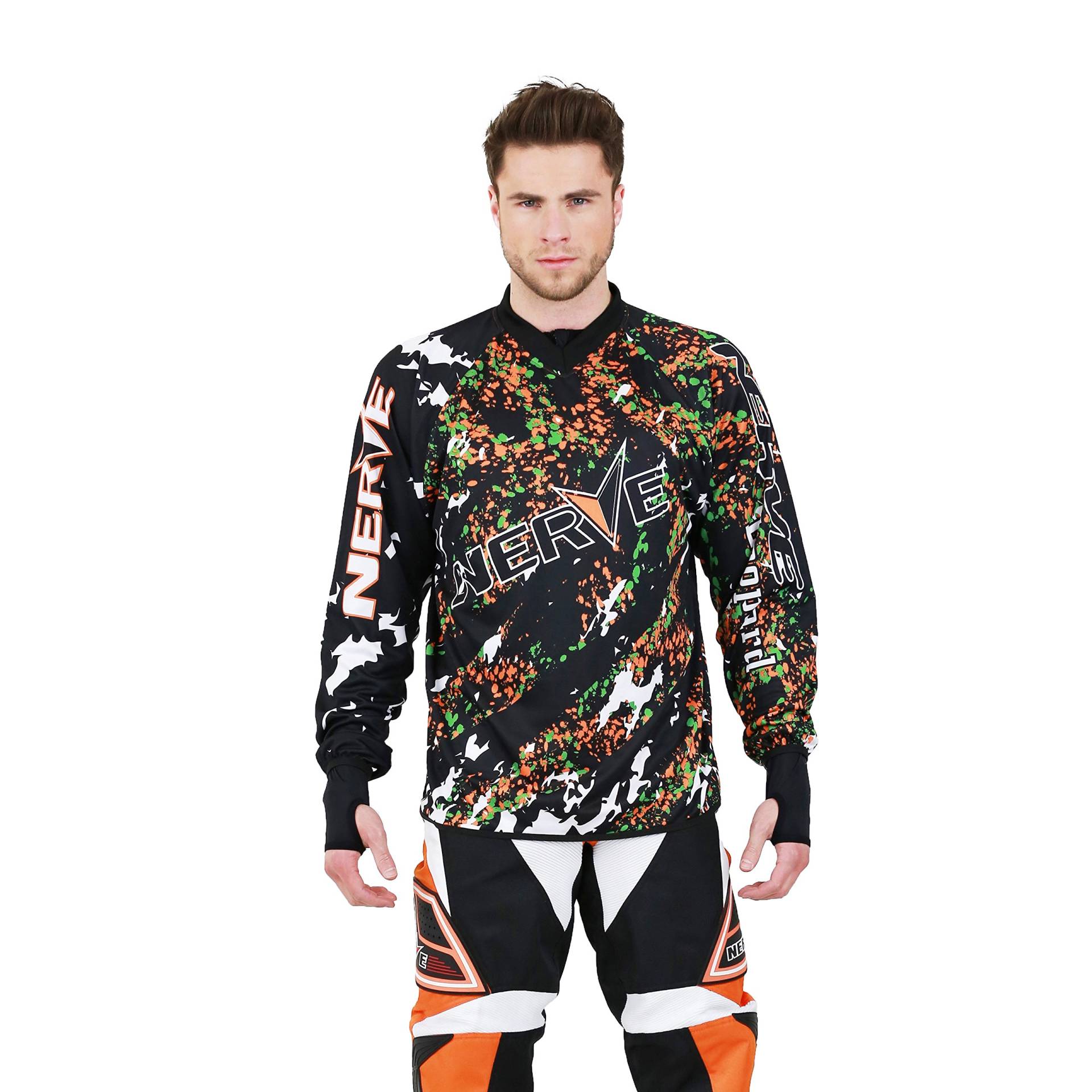 Nerve Motocross Shirt, Orange, L von Nerve