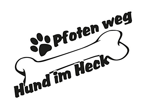 1 x 2 Plott Aufkleber Pfoten Weg Hund Im Heck Sticker Dog Love Tuning Tierliebe von NetSpares