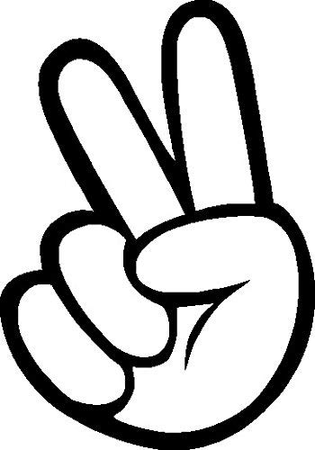 Netspares 1 x 2 Plott Aufkleber Victory Hand Frieden Zeichen Sticker Smiley Freiheit von Netspares