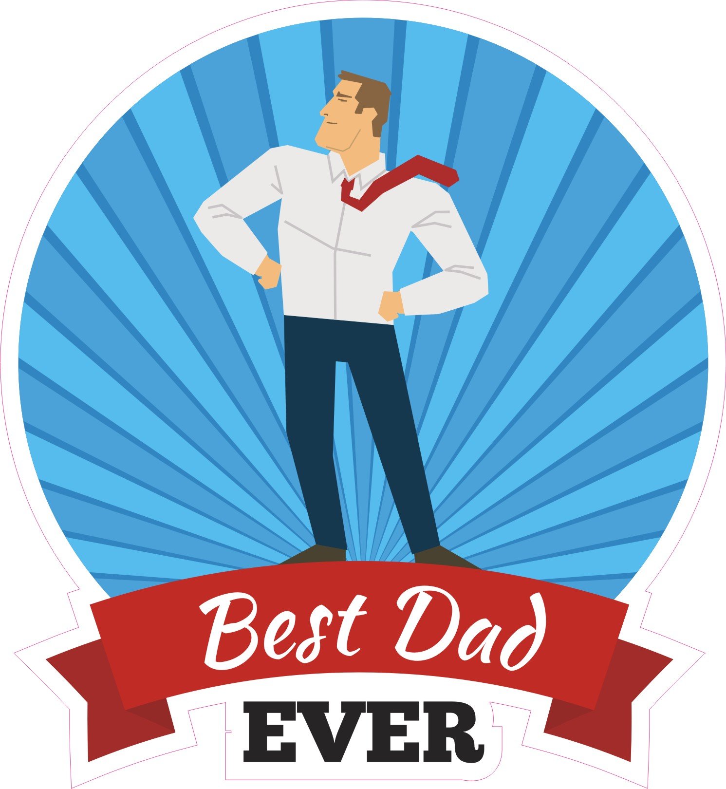 1 x Aufkleber Best Dad Ever Vater Papa Vatertag Geburtstag Sticker Fathersday von NetSpares