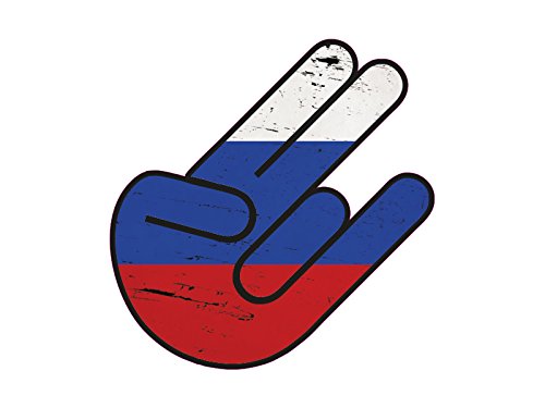 1 x Aufkleber Russian Shocker Hand Sticker Tuning Autoaufkleber Flagge Russia von NetSpares