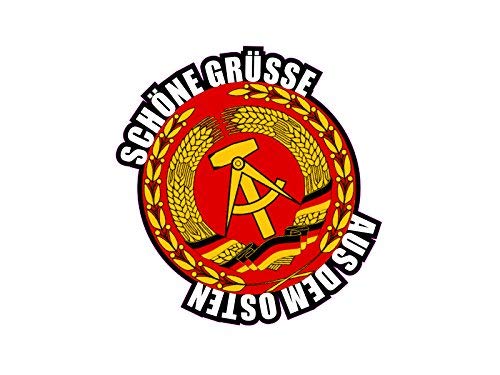 1 x Aufkleber Schöne Grüße Aus Dem Osten DDR Fahne Deutschland Ossi Sticker Fun von NetSpares