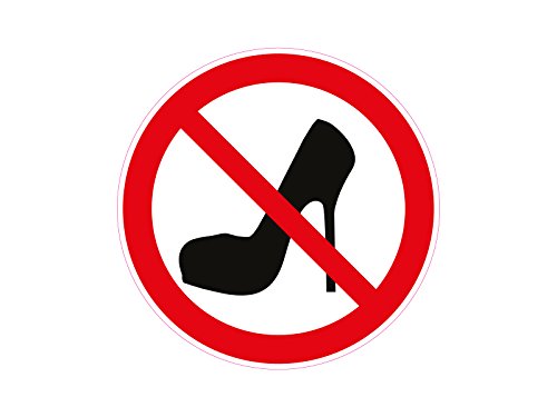 1 x Aufkleber Warnzeichen High Heels Verboten Warnung Sticker Schild Frau Absatz von NetSpares
