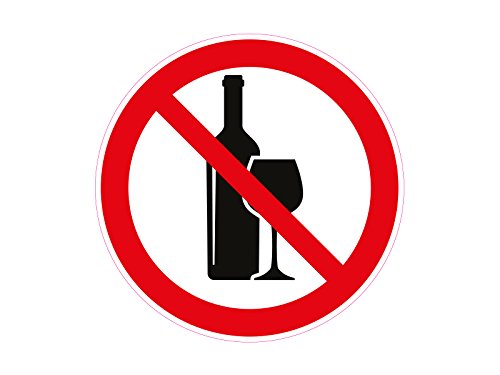 1 x Aufkleber Warnzeichen Wein Trinken Verboten Alkohol Wine Forbidden Sticker von NetSpares